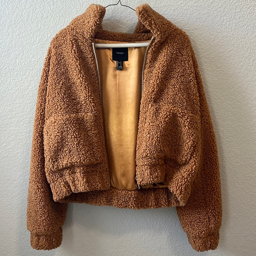 Light brown teddy jacket.